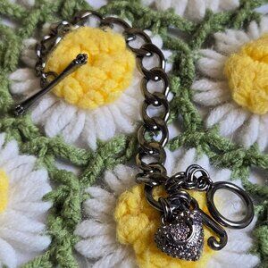 Juicy Couture Gunmetal Rhinestone Heart Bracelet